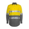Yellow Charcoal Cotton Hi Vis Work Shirts